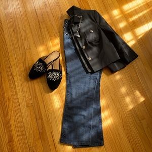Loft dark wash modern kick crop jeans